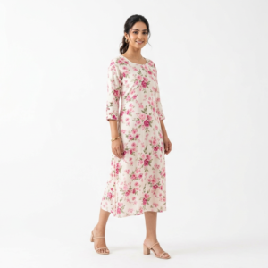 Golden Era Floral Printed Women's Kurti